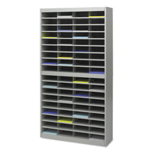 Load image into Gallery viewer, Safco® wholesale. SAFCO Steel-fiberboard E-z Stor Sorter, 72 Sections, 37 1-2 X 12 3-4 X 71, Gray. HSD Wholesale: Janitorial Supplies, Breakroom Supplies, Office Supplies.