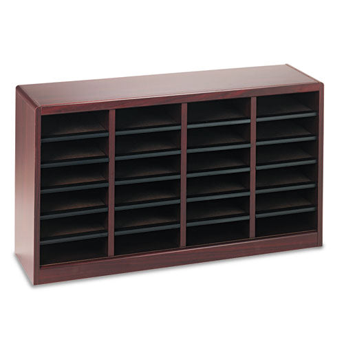 Safco® wholesale. SAFCO Wood-fiberboard E-z Stor Sorter, 24 Sections, 40 X 11 3-4 X 23, Mahogany. HSD Wholesale: Janitorial Supplies, Breakroom Supplies, Office Supplies.