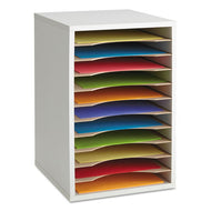 Safco® wholesale. SAFCO Wood Vertical Desktop Literature Sorter, 11 Sections 10 5-8 X 11 7-8 X 16, Gray. HSD Wholesale: Janitorial Supplies, Breakroom Supplies, Office Supplies.