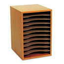 Safco® wholesale. SAFCO Wood Vertical Desktop Sorter, 11 Sections 10 5-8 X 11 7-8 X 16, Medium Oak. HSD Wholesale: Janitorial Supplies, Breakroom Supplies, Office Supplies.
