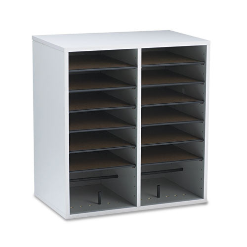 Safco® wholesale. SAFCO Wood-laminate Literature-cd Sorter, 16 Sections, 19 1-2 X 11 3-4 X 21, Gray Wood. HSD Wholesale: Janitorial Supplies, Breakroom Supplies, Office Supplies.