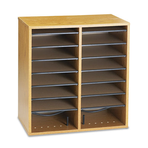 Safco® wholesale. SAFCO Wood-laminate Literature-cd Sorter, 16 Section, 19 1-2 X 11 3-4 X 21, Medium Oak. HSD Wholesale: Janitorial Supplies, Breakroom Supplies, Office Supplies.