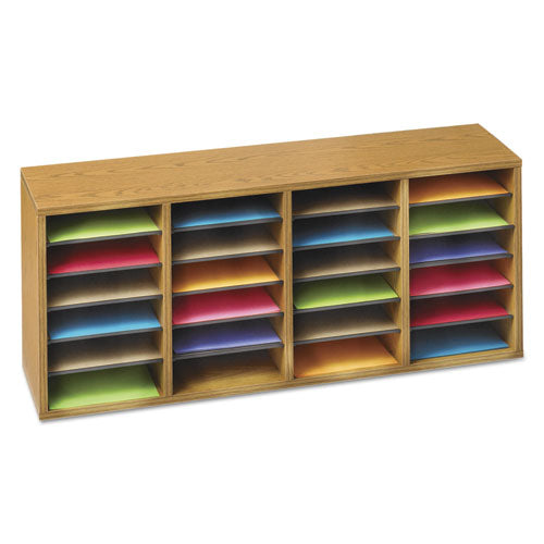 Safco® wholesale. SAFCO Wood-laminate Sorter, 24 Sections, 39 1-4 X 11 3-4 X 16 1-4, Medium Oak. HSD Wholesale: Janitorial Supplies, Breakroom Supplies, Office Supplies.