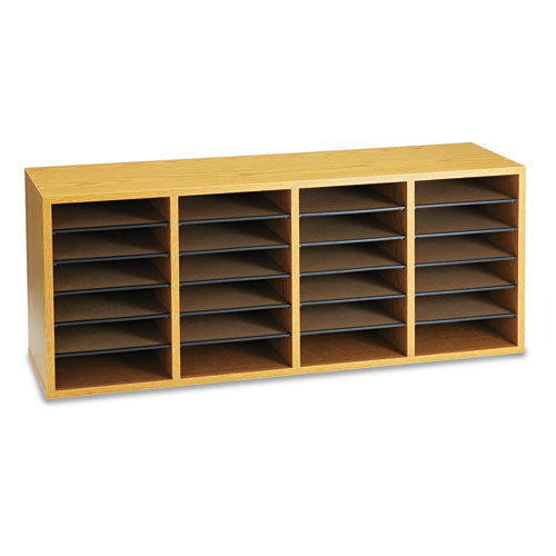 Safco® wholesale. SAFCO Wood-laminate Sorter, 24 Sections, 39 1-4 X 11 3-4 X 16 1-4, Medium Oak. HSD Wholesale: Janitorial Supplies, Breakroom Supplies, Office Supplies.