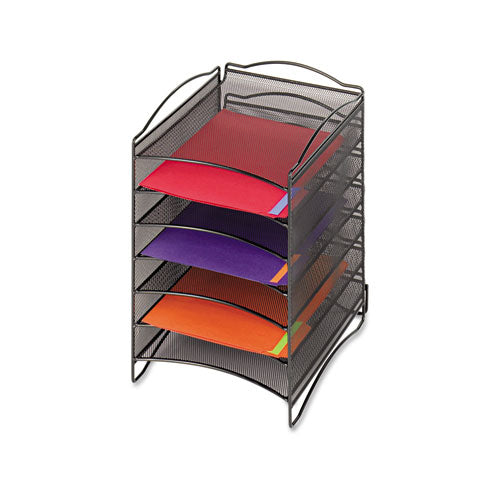 Safco® wholesale. SAFCO Onyx Steel Mesh Lliterature Sorter, Six Compartments, Black. HSD Wholesale: Janitorial Supplies, Breakroom Supplies, Office Supplies.
