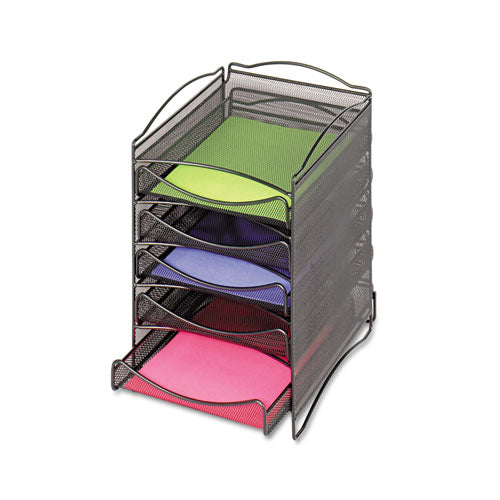 Safco® wholesale. SAFCO Onyx Stackable Literature Organizer, Five-drawer, Black. HSD Wholesale: Janitorial Supplies, Breakroom Supplies, Office Supplies.