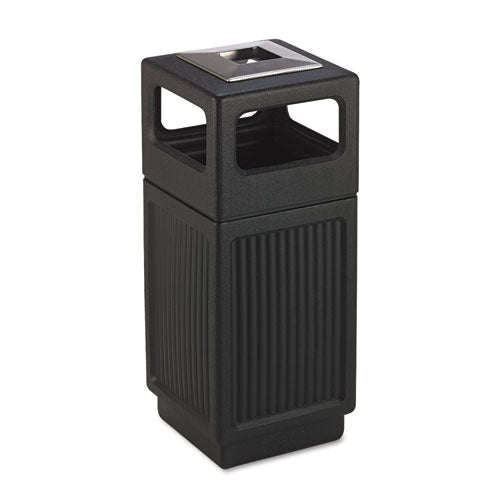 Safco® wholesale. SAFCO Canmeleon Ash-trash Receptacle, Square, Polyethylene, 15 Gal, Textured Black. HSD Wholesale: Janitorial Supplies, Breakroom Supplies, Office Supplies.