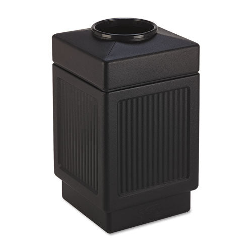 Safco® wholesale. SAFCO Canmeleon Top-open Receptacle, Square, Polyethylene, 38 Gal, Textured Black. HSD Wholesale: Janitorial Supplies, Breakroom Supplies, Office Supplies.
