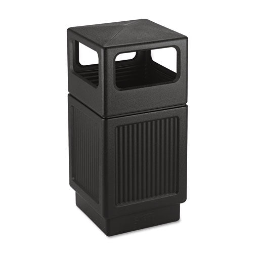 Safco® wholesale. SAFCO Canmeleon Side-open Receptacle, Square, Polyethylene, 38 Gal, Textured Black. HSD Wholesale: Janitorial Supplies, Breakroom Supplies, Office Supplies.