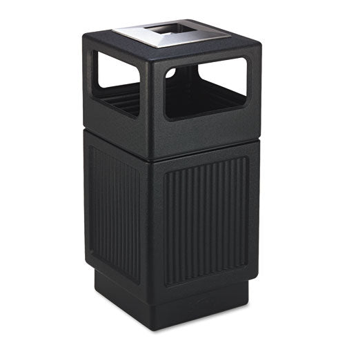 Safco® wholesale. SAFCO Canmeleon Ash-trash Receptacle, Square, Polyethylene, 38 Gal, Textured Black. HSD Wholesale: Janitorial Supplies, Breakroom Supplies, Office Supplies.