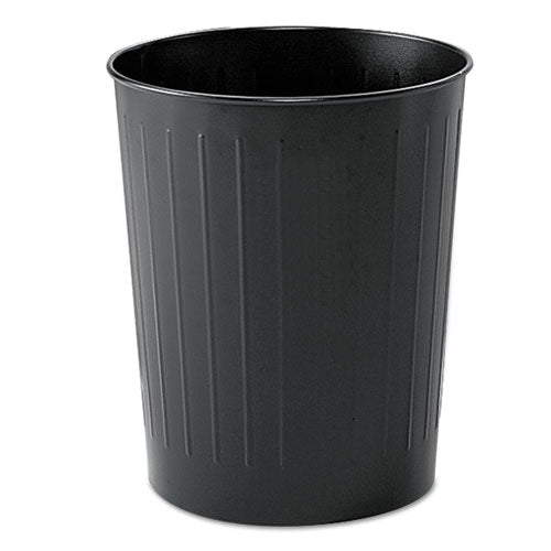 Safco® wholesale. SAFCO Round Wastebasket, Steel, 23.5 Qt, Black. HSD Wholesale: Janitorial Supplies, Breakroom Supplies, Office Supplies.