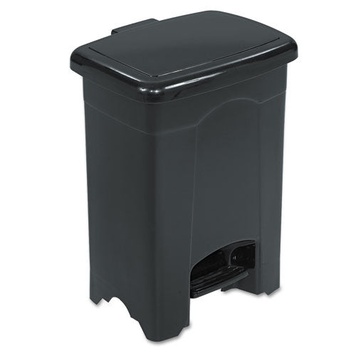 Safco® wholesale. SAFCO Step-on Receptacle, Rectangular, Plastic, 4 Gal, Black. HSD Wholesale: Janitorial Supplies, Breakroom Supplies, Office Supplies.