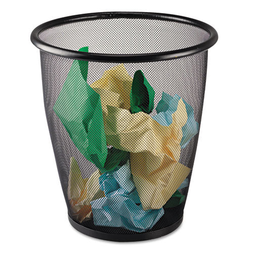 Safco® wholesale. SAFCO Onyx Round Mesh Wastebasket, Steel Mesh, 5 Gal, Black. HSD Wholesale: Janitorial Supplies, Breakroom Supplies, Office Supplies.