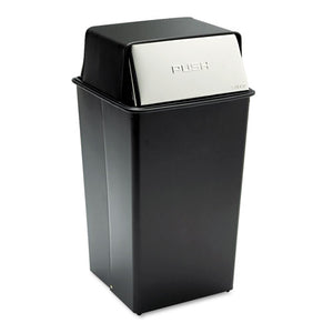 Safco® wholesale. SAFCO Reflections Push Top Square Receptacle, Steel, 36 Gal, Black-chrome. HSD Wholesale: Janitorial Supplies, Breakroom Supplies, Office Supplies.