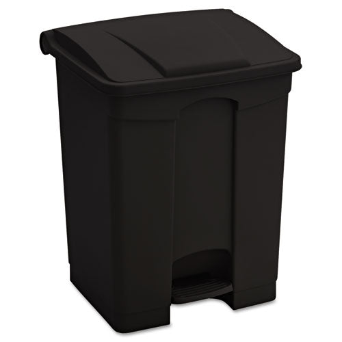 Safco® wholesale. Large Capacity Plastic Step-on Receptacle, 17 Gal, Black. HSD Wholesale: Janitorial Supplies, Breakroom Supplies, Office Supplies.