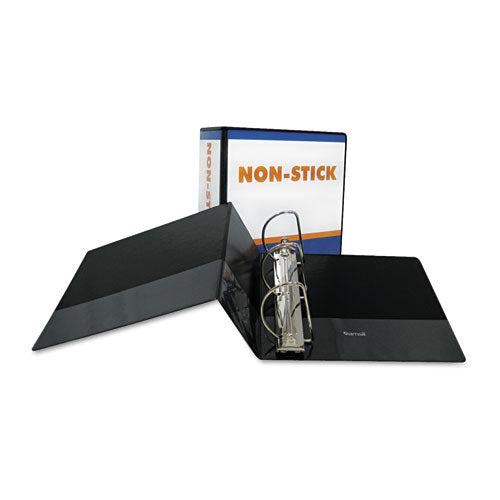 Samsill® wholesale. Nonstick D-ring View Binder, 3 Rings, 5" Capacity, 11 X 8.5, Black. HSD Wholesale: Janitorial Supplies, Breakroom Supplies, Office Supplies.