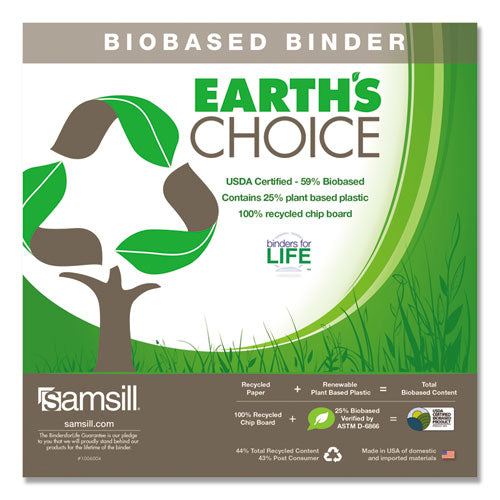 Samsill® wholesale. Earth's Choice Biobased D-ring View Binder, 3 Rings, 2" Capacity, 11 X 8.5, White. HSD Wholesale: Janitorial Supplies, Breakroom Supplies, Office Supplies.