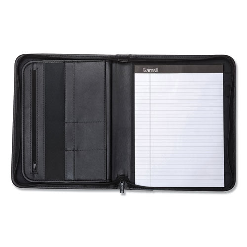 Samsill® wholesale. Professional Zippered Pad Holder, Pockets-slots, Writing Pad, Black. HSD Wholesale: Janitorial Supplies, Breakroom Supplies, Office Supplies.