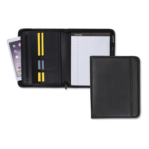 Samsill® wholesale. Professional Zippered Pad Holder, Pockets-slots, Writing Pad, Black. HSD Wholesale: Janitorial Supplies, Breakroom Supplies, Office Supplies.