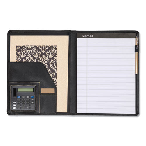 Samsill® wholesale. Slimline Padfolio, Leather-look-faux Reptile Trim, Writing Pad, Black. HSD Wholesale: Janitorial Supplies, Breakroom Supplies, Office Supplies.