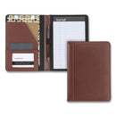 Samsill® wholesale. Contrast Stitch Leather Padfolio, 6 1-4w X 8 3-4h, Open Style, Brown. HSD Wholesale: Janitorial Supplies, Breakroom Supplies, Office Supplies.