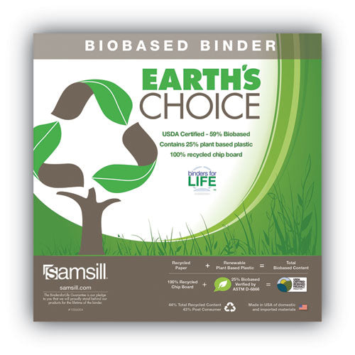 Samsill® wholesale. Earth’s Choice Biobased Durable Fashion View Binder, 3 Rings, 1" Capacity, 11 X 8.5, Purple, 2-pack. HSD Wholesale: Janitorial Supplies, Breakroom Supplies, Office Supplies.