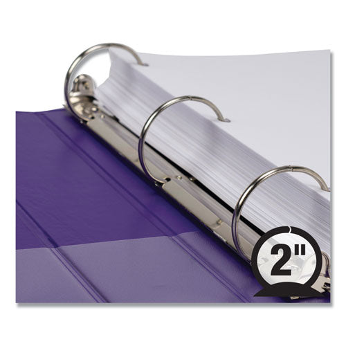 Samsill® wholesale. Earth’s Choice Biobased Durable Fashion View Binder, 3 Rings, 2" Capacity, 11 X 8.5, Purple, 2-pack. HSD Wholesale: Janitorial Supplies, Breakroom Supplies, Office Supplies.