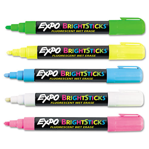 EXPO® wholesale. Bright Sticks, Medium Bullet Tip, Assorted Colors, 5-set. HSD Wholesale: Janitorial Supplies, Breakroom Supplies, Office Supplies.