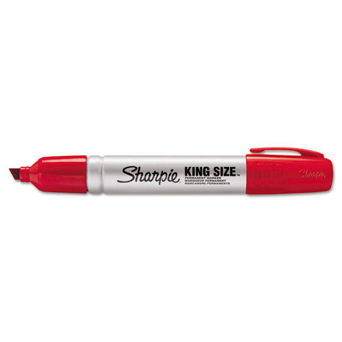 Sharpie® wholesale. SHARPIE King Size Permanent Marker, Broad Chisel Tip, Red, Dozen. HSD Wholesale: Janitorial Supplies, Breakroom Supplies, Office Supplies.