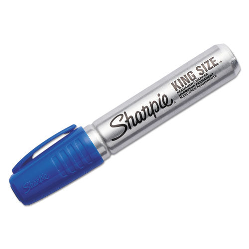 Sharpie® wholesale. SHARPIE King Size Permanent Marker, Broad Chisel Tip, Blue, Dozen. HSD Wholesale: Janitorial Supplies, Breakroom Supplies, Office Supplies.