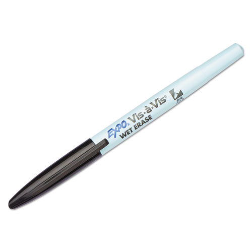 EXPO® wholesale. Vis-à-vis Wet Erase Marker, Fine Bullet Tip, Black, Dozen. HSD Wholesale: Janitorial Supplies, Breakroom Supplies, Office Supplies.