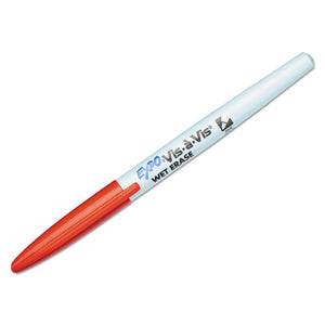 EXPO® wholesale. Vis-à-vis Wet Erase Marker, Fine Bullet Tip, Red, Dozen. HSD Wholesale: Janitorial Supplies, Breakroom Supplies, Office Supplies.