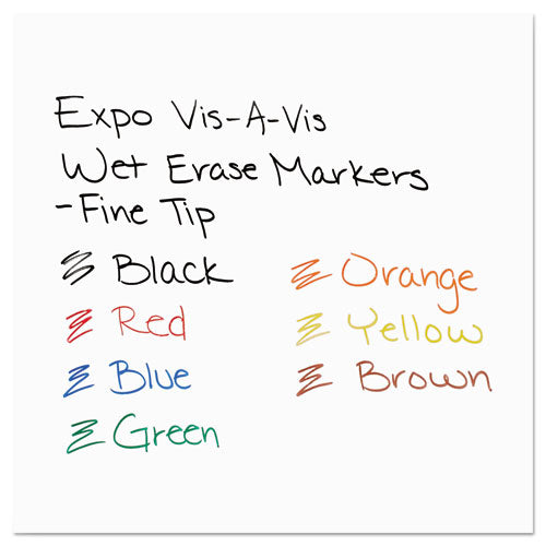 EXPO® wholesale. Vis-à-vis Wet Erase Marker, Fine Bullet Tip, Blue, Dozen. HSD Wholesale: Janitorial Supplies, Breakroom Supplies, Office Supplies.