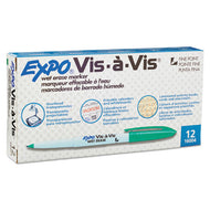 EXPO® wholesale. Vis-à-vis Wet Erase Marker, Fine Bullet Tip, Green, Dozen. HSD Wholesale: Janitorial Supplies, Breakroom Supplies, Office Supplies.