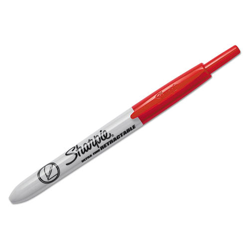 Sharpie® wholesale. SHARPIE Retractable Permanent Marker, Extra-fine Needle Tip, Red. HSD Wholesale: Janitorial Supplies, Breakroom Supplies, Office Supplies.
