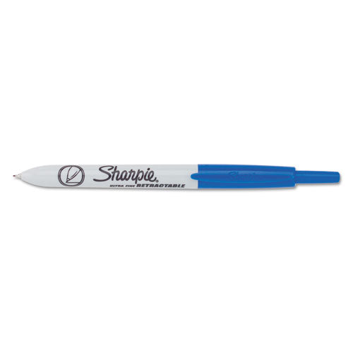 Sharpie® wholesale. SHARPIE Retractable Permanent Marker, Extra-fine Needle Tip, Blue. HSD Wholesale: Janitorial Supplies, Breakroom Supplies, Office Supplies.