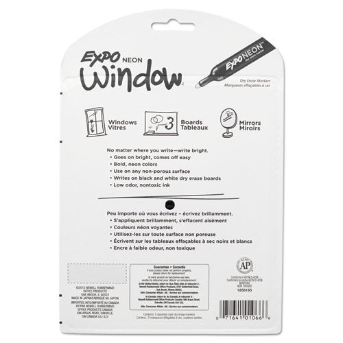 EXPO® wholesale. Neon Windows Dry Erase Marker, Broad Bullet Tip, Assorted Colors, 5-pack. HSD Wholesale: Janitorial Supplies, Breakroom Supplies, Office Supplies.