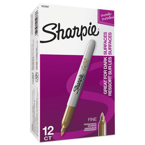 Sharpie® wholesale. SHARPIE Metallic Fine Point Permanent Markers, Bullet Tip, Gold, Dozen. HSD Wholesale: Janitorial Supplies, Breakroom Supplies, Office Supplies.