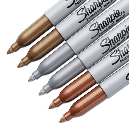 Sharpie® wholesale. SHARPIE Metallic Fine Point Permanent Markers, Bullet Tip, Gold-silver-bronze, 6-pack. HSD Wholesale: Janitorial Supplies, Breakroom Supplies, Office Supplies.