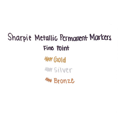 Sharpie® wholesale. SHARPIE Metallic Fine Point Permanent Markers, Bullet Tip, Gold-silver-bronze, 6-pack. HSD Wholesale: Janitorial Supplies, Breakroom Supplies, Office Supplies.