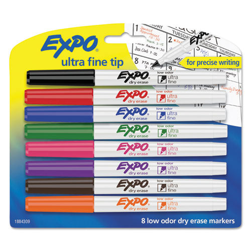 EXPO® wholesale. Low-odor Dry-erase Marker, Extra-fine Needle Tip, Assorted Colors, 8-set. HSD Wholesale: Janitorial Supplies, Breakroom Supplies, Office Supplies.