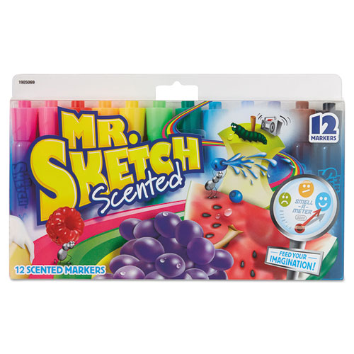 Mr. Sketch® wholesale. Scented Watercolor Marker, Broad Chisel Tip, Assorted Colors, 12-set. HSD Wholesale: Janitorial Supplies, Breakroom Supplies, Office Supplies.
