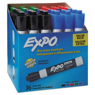 EXPO® wholesale. Low-odor Dry-erase Marker, Broad Chisel Tip, Assorted Colors, 36-box. HSD Wholesale: Janitorial Supplies, Breakroom Supplies, Office Supplies.