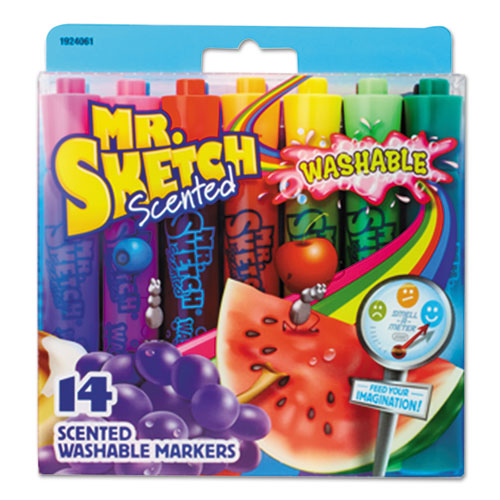 Mr. Sketch® wholesale. Washable Markers, Broad Chisel Tip, Assorted Colors, 14-set. HSD Wholesale: Janitorial Supplies, Breakroom Supplies, Office Supplies.