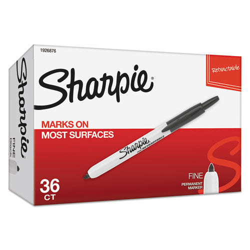 Sharpie® wholesale. SHARPIE Retractable Permanent Marker, Fine Bullet Tip, Black, 36-pack. HSD Wholesale: Janitorial Supplies, Breakroom Supplies, Office Supplies.