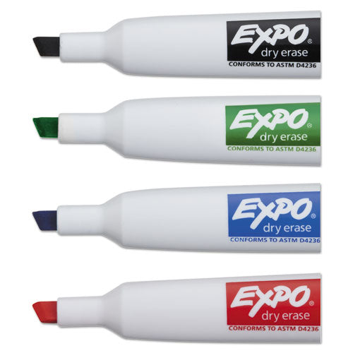 EXPO® wholesale. Magnetic Dry Erase Marker, Broad Chisel Tip, Assorted Colors, 4-pack. HSD Wholesale: Janitorial Supplies, Breakroom Supplies, Office Supplies.
