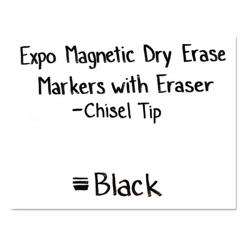 EXPO® wholesale. Magnetic Dry Erase Marker, Broad Chisel Tip, Black, 4-pack. HSD Wholesale: Janitorial Supplies, Breakroom Supplies, Office Supplies.