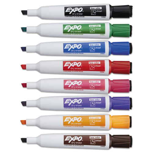 EXPO® wholesale. Magnetic Dry Erase Marker, Broad Chisel Tip, Assorted Colors, 8-pack. HSD Wholesale: Janitorial Supplies, Breakroom Supplies, Office Supplies.