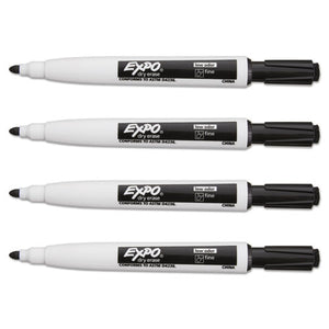 EXPO® wholesale. Magnetic Dry Erase Marker, Fine Bullet Tip, Black, 4-pack. HSD Wholesale: Janitorial Supplies, Breakroom Supplies, Office Supplies.