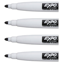 Load image into Gallery viewer, EXPO® wholesale. Magnetic Dry Erase Marker, Fine Bullet Tip, Black, 4-pack. HSD Wholesale: Janitorial Supplies, Breakroom Supplies, Office Supplies.